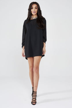 Black Chiffon Shirt Dress