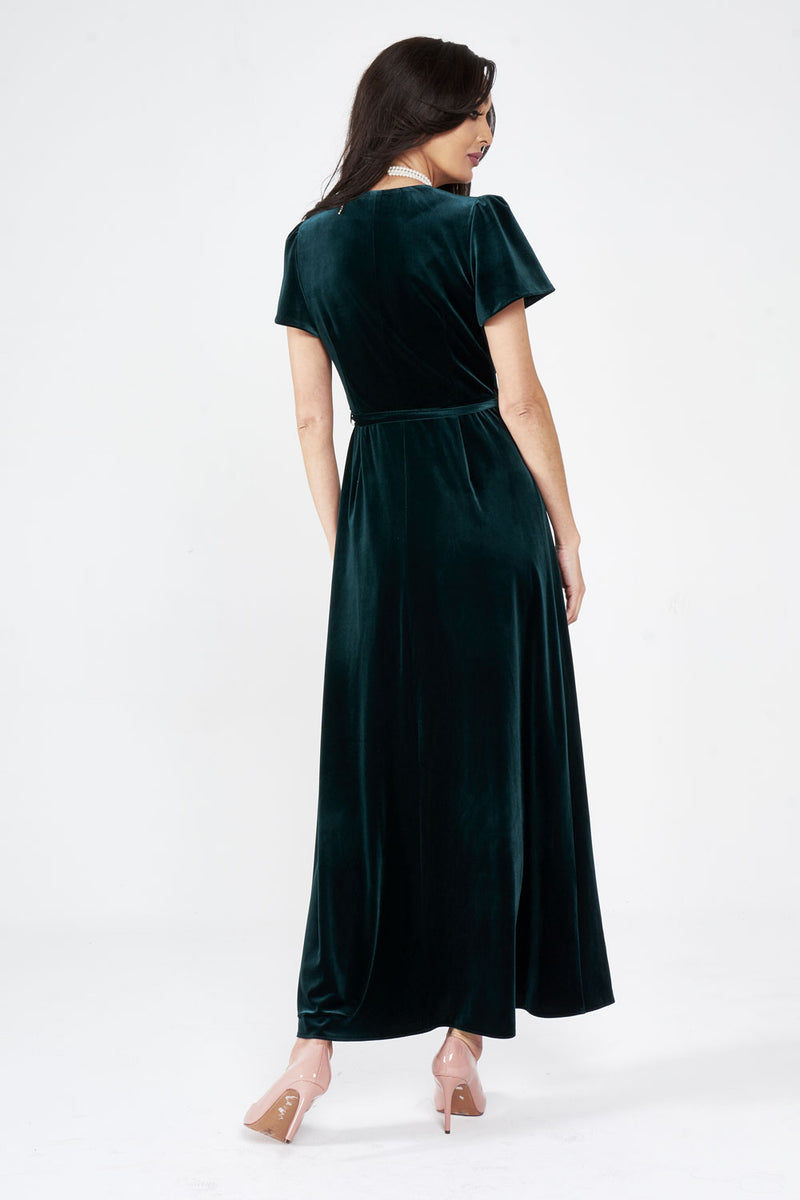 Green Velour Maxi Dress