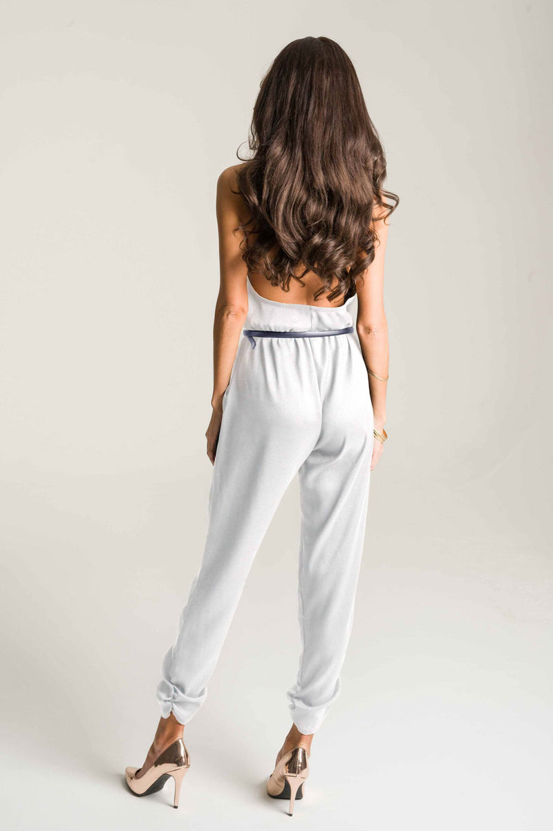 White Halter Jumpsuit