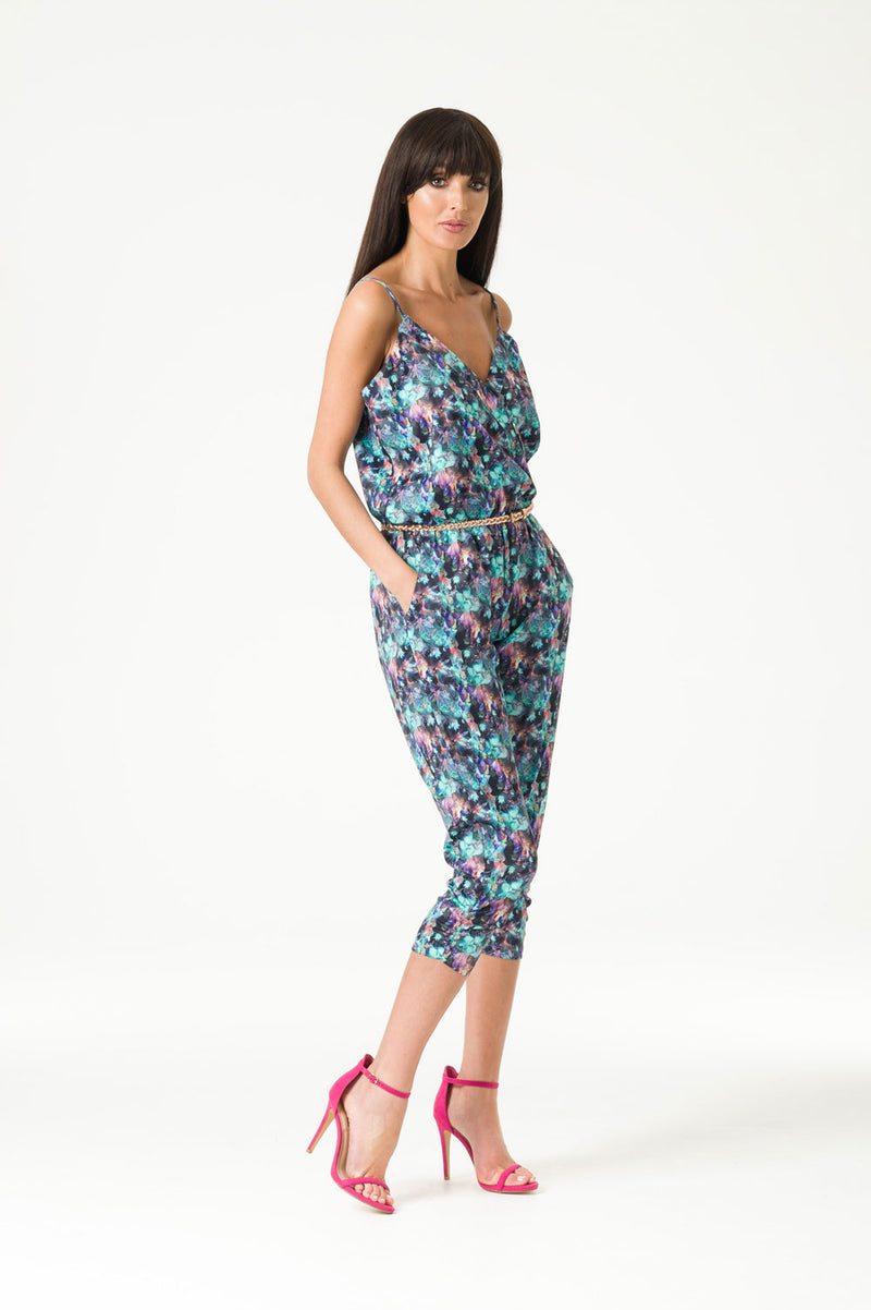 Printed Cross Over Jumpsuit