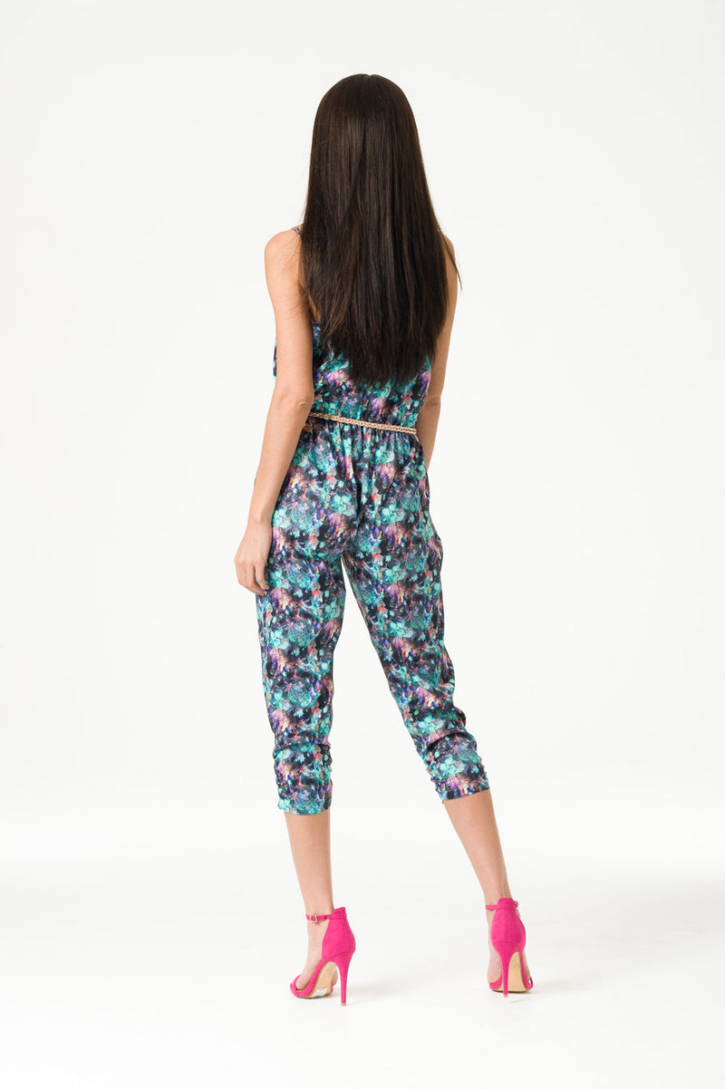 Printed Cross Over Jumpsuit